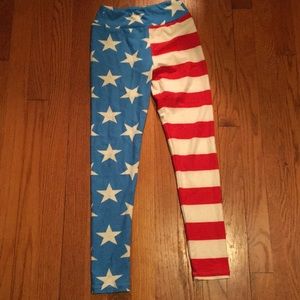 LulaRoe American Flag Leggings